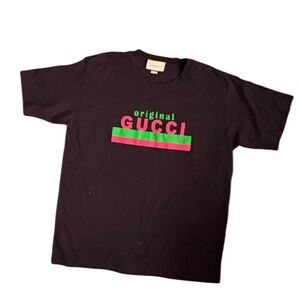 🟢Gucci Black and Green Short Sleeve Tee